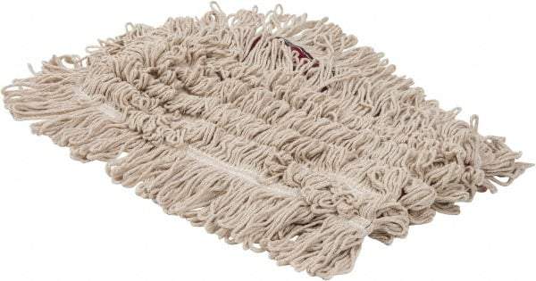 PRO-SOURCE - 36" Long x 5" Wide Yarn Blend Dust Mop Head - Snap-On, Red, Looped Head, Launderable - Top Tool & Supply