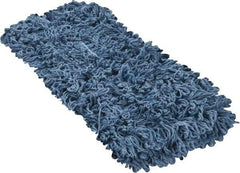 PRO-SOURCE - 18" Long x 5" Wide Yarn Blend Dust Mop Head - Snap-On, Blue, Looped Head - Top Tool & Supply