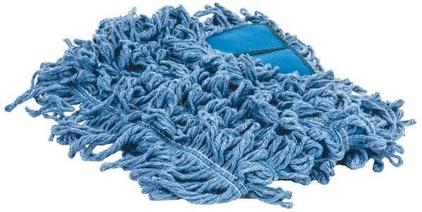 PRO-SOURCE - 24" Long x 5" Wide Yarn Blend Dust Mop Head - Snap-On, Blue, Looped Head - Top Tool & Supply