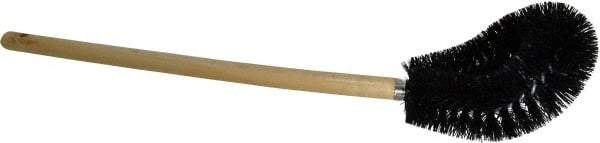 Made in USA - 21" OAL Toilet Bowl Brush - Plastic Bristles, 15" Wood Handle, Black - Top Tool & Supply