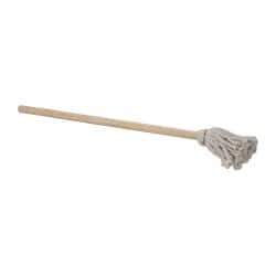 Made in USA - 21" OAL Toilet Bowl Brush - Cotton Bristles, 12" Wood Handle, Light Gray - Top Tool & Supply