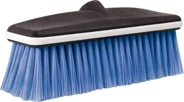 PRO-SOURCE - 10" Overall Length, Vehicle Wash Brush - Blue and Black, Plastic Bristles - Top Tool & Supply