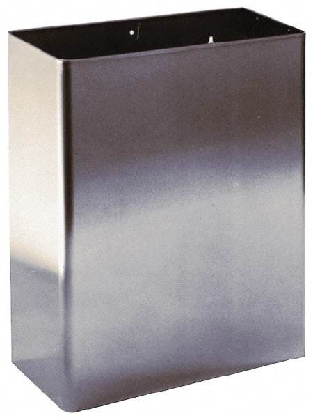 Made in USA - 7 Gal Rectangle Paper Towel Waste Receptacle - Stainless Steel, 17.0000" High x 6-1/2" Wide - Top Tool & Supply