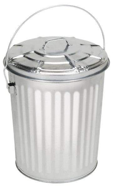 PRO-SOURCE - Galvanized Metal Pail with Lid - Galvanized Metal, 15-5/16" High - Top Tool & Supply