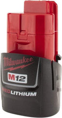 Milwaukee Tool - 12 Volt Lithium-Ion Power Tool Battery - 1.5 Ahr Capacity, 1 hr Charge Time, Series M12 RED - Top Tool & Supply