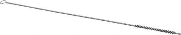 Schaefer Brush - 3" Long x 1/4" Diam Stainless Steel Long Handle Wire Tube Brush - Single Spiral, 15" OAL, 0.005" Wire Diam, 0.13" Shank Diam - Top Tool & Supply