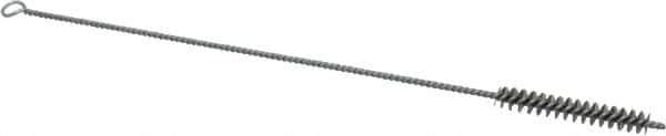 Schaefer Brush - 3" Long x 1/2" Diam Stainless Steel Long Handle Wire Tube Brush - Single Spiral, 15" OAL, 0.006" Wire Diam, 0.17" Shank Diam - Top Tool & Supply