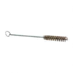 Schaefer Brush - 3" Long x 1/2" Diam Stainless Steel Long Handle Wire Tube Brush - Single Spiral, 27" OAL, 0.006" Wire Diam, 0.17" Shank Diam - Top Tool & Supply