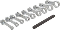 Proto - 9 Piece 3/8" Drive Torque Adapter Set - 3/8 to 7/8", with Clip Rail - Top Tool & Supply