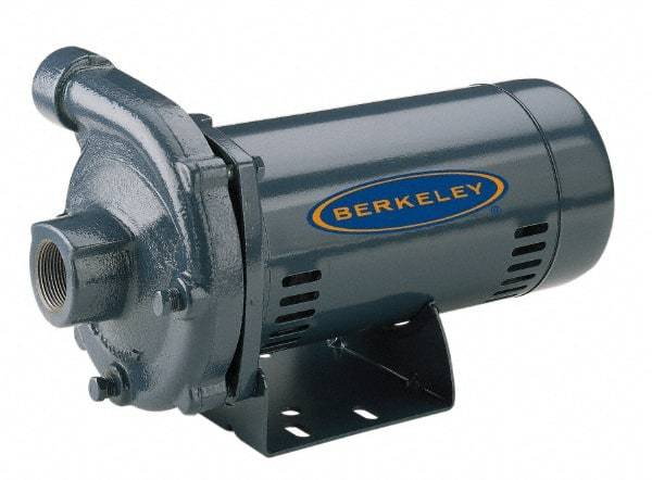 Berkeley - ODP Motor, 115/230 Volt, 1 Phase, 1-1/2 HP, Cast Iron Straight Pump - 1-1/4 Inch Inlet, 1 Inch Outlet, 118 Max Head psi, Noryl Impeller - Top Tool & Supply