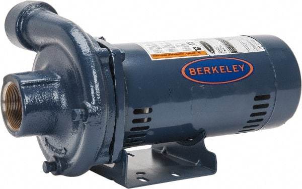 Berkeley - TEFC Motor, 208-230/460 Volt, 3 Phase, 2-1/2 HP, Cast Iron Straight Pump - 2 Inch Inlet, 1-1/2 Inch Outlet, 142 Max Head psi, Brass Impeller - Top Tool & Supply