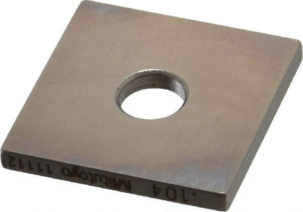 Mitutoyo - 0.104" Square Steel Gage Block - Accuracy Grade 0, Includes Certificate of Inspection - Top Tool & Supply