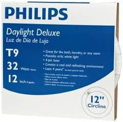 Philips - 32 Watt Fluorescent Tubular 4 Pin Lamp - 6,500°K Color Temp, 1,570 Lumens, T9, 12,000 hr Avg Life - Top Tool & Supply