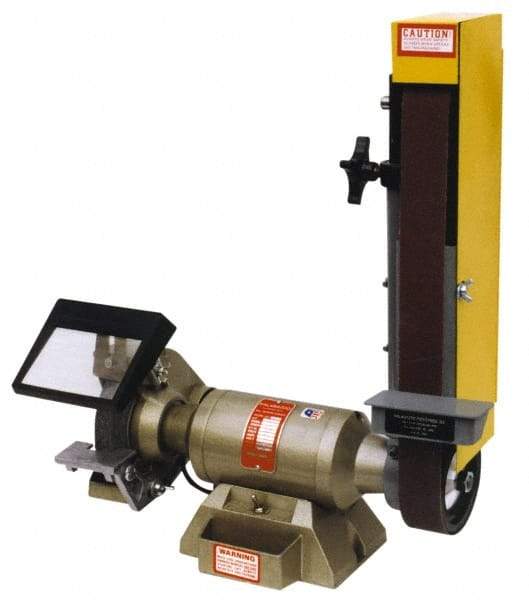 Kalamazoo - 48 Inch Long x 2 Inch Wide Belt, 7 Inch Diameter, Horizontal and Vertical Combination Sanding Machine - 3,450 Ft./min Belt Speed, 1/2 HP, Single Phase, 5/8" Arbor - Top Tool & Supply