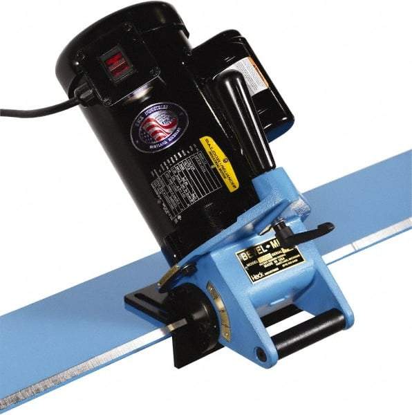 Heck Industries - 15 to 45° Bevel Angle, 7/8 Inch Bevel Capacity, 1 hp, Electric Beveler - 110 Volts, 1/8 Inch Min Workpiece Thickness - Top Tool & Supply