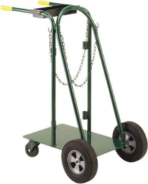 Little Giant - 600 Lb Capacity 40" OAH Cylinder Cart - Dual Grip Handle, Steel, Rubber Wheels - Top Tool & Supply