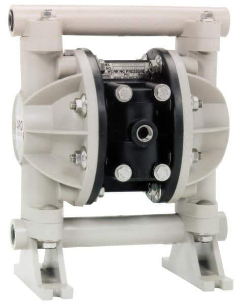 ARO/Ingersoll-Rand - 1/2" NPT, Nonmetallic, Air Operated Diaphragm Pump - PTFE Diaphragm, Polypropylene Housing - Top Tool & Supply