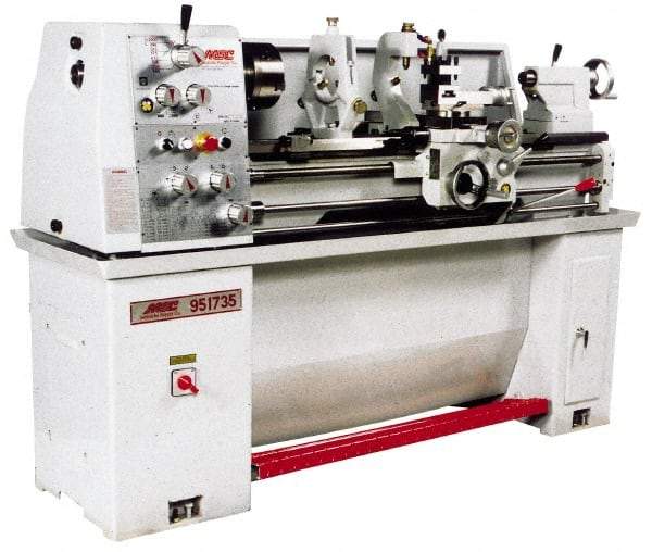 Vectrax - 13" Swing, 40" Between Centers, Triple Phase Engine Lathe - 3MT Taper, 3 hp, 105 to 2,000 RPM, 1-3/8" Bore Diam, 762mm Deep x 1,473 & 1,623mm (CE) High x 1,930.4mm Long - Top Tool & Supply