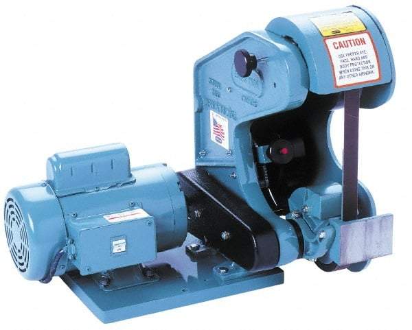 Burr King - 42 Inch Long x 1 Inch Wide Belt Grinder - 3/4 hp, 120 Volts, Vertical Belt, 5,300 Ft. per Min Belt Speed - Top Tool & Supply