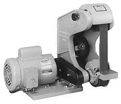 Burr King - 48 Inch Long x 2 Inch Wide Belt Grinder - 1 hp, 220 Volts, Vertical Belt, 6,000 Ft. per Min Belt Speed - Top Tool & Supply