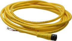 Brad Harrison - 4 Amp, 1/2-20 UNF Female Straight to Pigtail Cordset Sensor and Receptacle - 250 VAC/VDC, 3.70m Cable Length, IP67 Ingress Rating - Top Tool & Supply