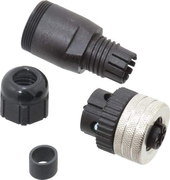 Brad Harrison - 4 Amp, Female Straight Field Attachable Connector Sensor and Receptacle - 250 VAC, 300 VDC, IP67 Ingress Rating - Top Tool & Supply