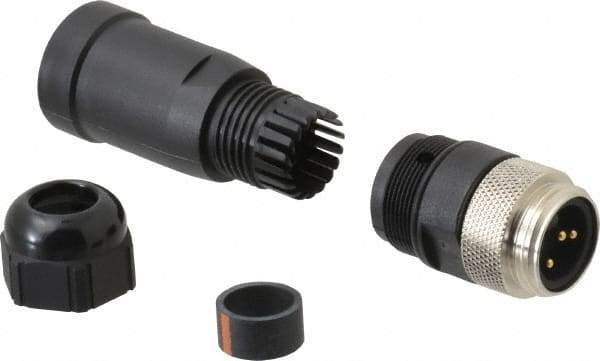 Brad Harrison - 13 Amp, Male Straight Field Attachable Connector Sensor and Receptacle - 600 VAC/VDC, IP67 Ingress Rating - Top Tool & Supply