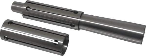 Interstate - 1-1/4 to 1-1/2" Grip, Expanding Lathe Mandrel - 1-1/4" Shank Diam, 4" Sleeve Length, 9" Arbor Length - Top Tool & Supply