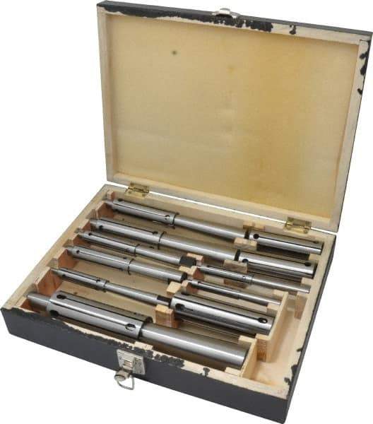 Interstate - 1/2 to 2" Face Diam, Expanding Lathe Mandrel Set - 1/2 to 2" Grip, 8 Pieces - Top Tool & Supply