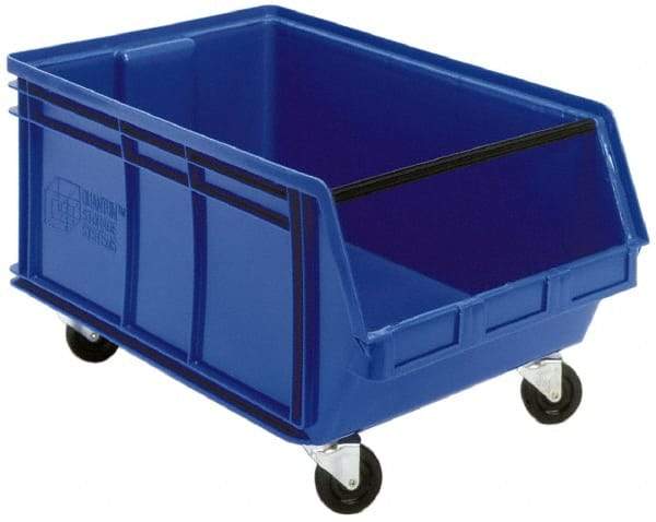 Quantum Storage - 300 Lb. Load Capacity, 29" Deep, Black Polyethylene Hopper Stacking Bin - 14-7/8" High x 18-3/8" Wide x 29" Long - Top Tool & Supply