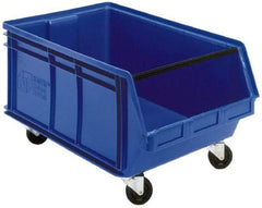 Quantum Storage - 300 Lb. Load Capacity, 29" Deep, Blue Polyethylene Hopper Stacking Bin - 14-7/8" High x 18-3/8" Wide x 29" Long - Top Tool & Supply