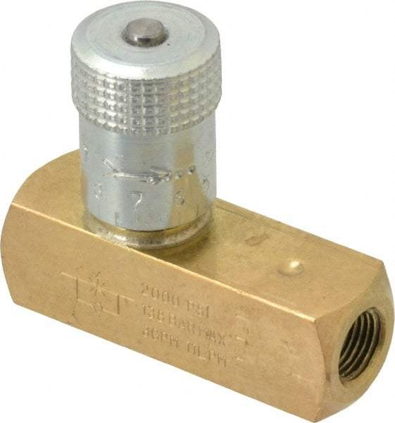 Parker - 3 GPM 1/8 Inlet Brass Hydraulic Control Valve - 1/8-27 Thread - Top Tool & Supply