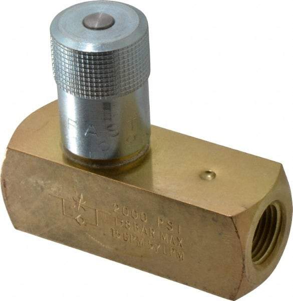 Parker - 15 GPM 1/2 Inlet Brass Hydraulic Control Valve - 1/2-14 Thread - Top Tool & Supply