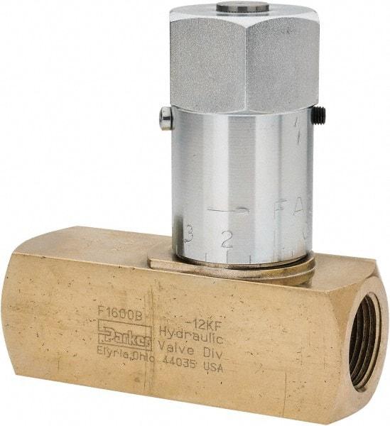 Parker - 40 GPM 1 Inlet Brass Hydraulic Control Valve - 1 - 11-1/2 Thread - Top Tool & Supply