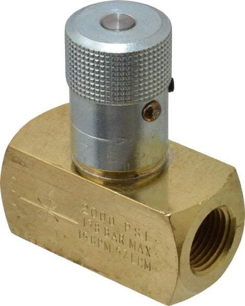 Parker - 15 GPM 1/2 Inlet Brass Hydraulic Control Valve - 1/2-14 Thread - Top Tool & Supply