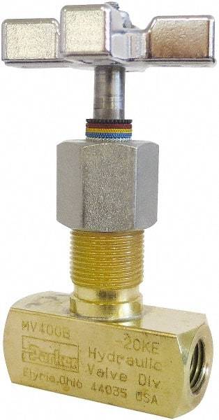 Parker - 5 GPM 1/4 Inlet Brass Hydraulic Control Valve - 1/4-18 Thread - Top Tool & Supply