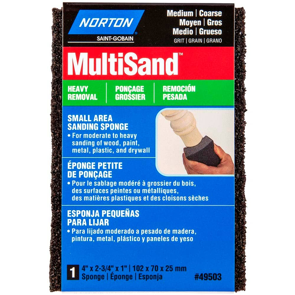 Norton - Sanding Sponges Sponge Width (Inch): 4 Overall Length (Inch): 2-3/4 - Top Tool & Supply