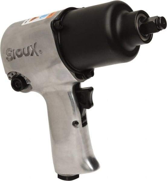 Sioux Tools - 1/2" Drive, 8,000 RPM, 425 Ft/Lb Torque Impact Wrench - Pistol Grip Handle, 1,200 IPM, 4 to 16.8 CFM, 1/4" NPT Inlet - Top Tool & Supply