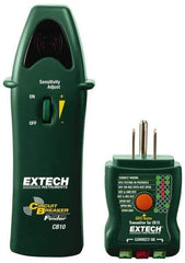 Extech - 110 to 125 VAC, 47 to 63 Hz, LED Display Circuit Breaker Finder - 9 Volt, Includes Battery, GFCI Transmitter, Receiver - Top Tool & Supply