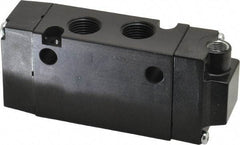 Parker - 3/8", 4-Way Body Ported Stacking Solenoid Valve - 1.4 CV Rate, Air Return, 1.89" High x 4.37" Long - Top Tool & Supply