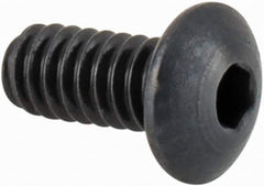 Camcar - #2-56 UNC Hex Socket Drive, Button Screw - Alloy Steel, Black Oxide Finish, Fully Threaded, 3/16" Length Under Head - Top Tool & Supply