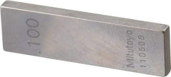 Mitutoyo - 0.1" Rectangular Steel Gage Block - Accuracy Grade 0, Includes Certificate of Inspection - Top Tool & Supply