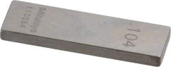 Mitutoyo - 0.104" Rectangular Steel Gage Block - Accuracy Grade 0, Includes Certificate of Inspection - Top Tool & Supply