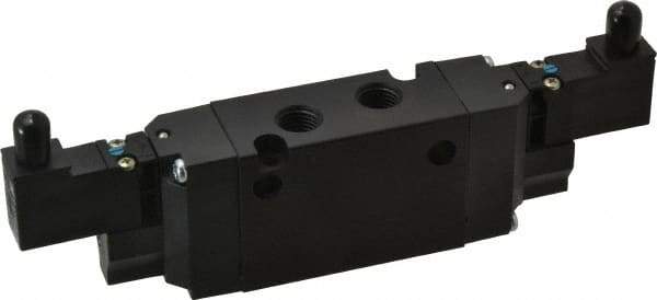 Parker - 4-Way Body Ported Stacking Solenoid Valve - 24 VDC, 1.4 CV Rate, 7.51" Long - Top Tool & Supply