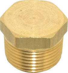 Eaton - 3/4 Male Thread, Brass Industrial Pipe Hex Head Plug - MNPTF, 1,200 psi - Top Tool & Supply