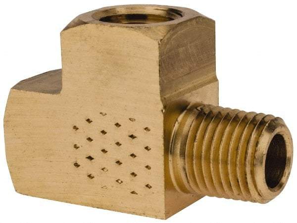 Eaton - 1/4 Male Thread x 1/4 Female Thread, Brass Industrial Pipe Street Tee - MNPTF x FNPTF, 1,200 psi - Top Tool & Supply