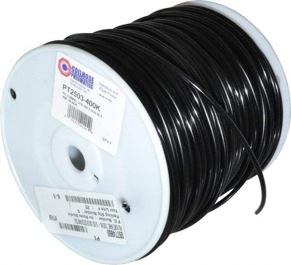 Coilhose Pneumatics - 0.093" ID x 5/32" OD, 400' Long, Polyurethane Tube - Black, 176 Max psi, -60 to 200°F - Top Tool & Supply