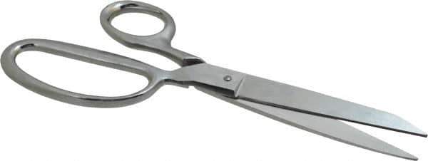 Heritage Cutlery - 3-1/2" LOC, 8-1/2" OAL Chrome Plated Standard Shears - Right Hand, Metal Straight Handle, For General Purpose Use - Top Tool & Supply