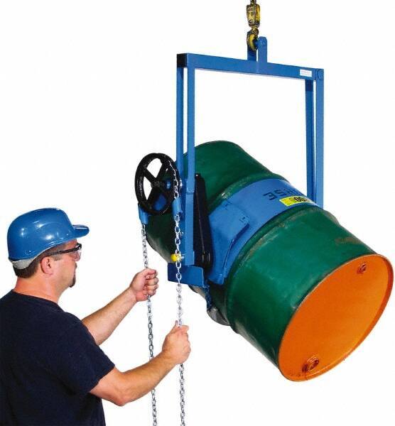 Made in USA - 1,500 Lb Load Capacity, 55 Gal Drum Carrier - 10" Wide x 39" High - Top Tool & Supply