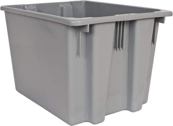 Rubbermaid - 1.6 Cu Ft, Gray Polyethylene Tote Container - Stacking, Nesting, 19-1/2" Long x 15-1/2" Wide x 13" High - Top Tool & Supply